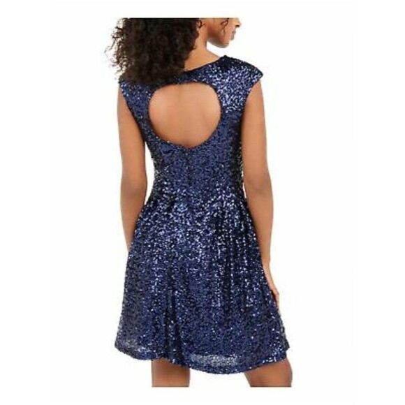 Emerald Sunday Cap Sleeve Fit + Flare Party Dress - Picture 3 of 4